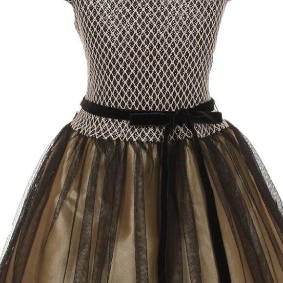 Short Sleeve Tulle Holiday Party Christmas Flower Girl Dress Sale Kids Toddler - Picture 6 of 6